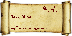 Mult Albin névjegykártya